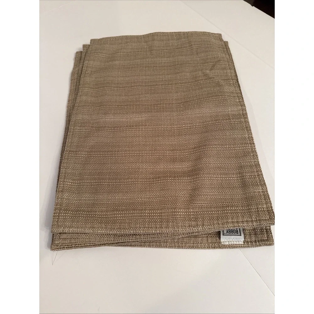 Bobby Flay Kitchen Placemats Tan Textured Woven Cotton Blend Set of 4